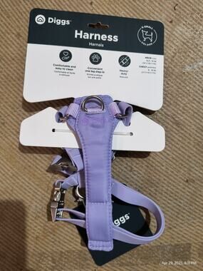 Diggs Extra Small Dog Adjustable Harness Purple Heavy Duty One Leg Step In